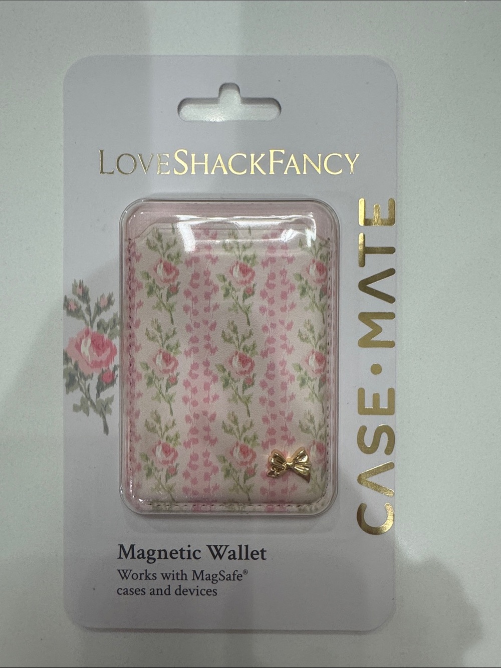 LoveShackFancy x Case-Mate MagSafe Wallet • Pink Floral Bow NWT